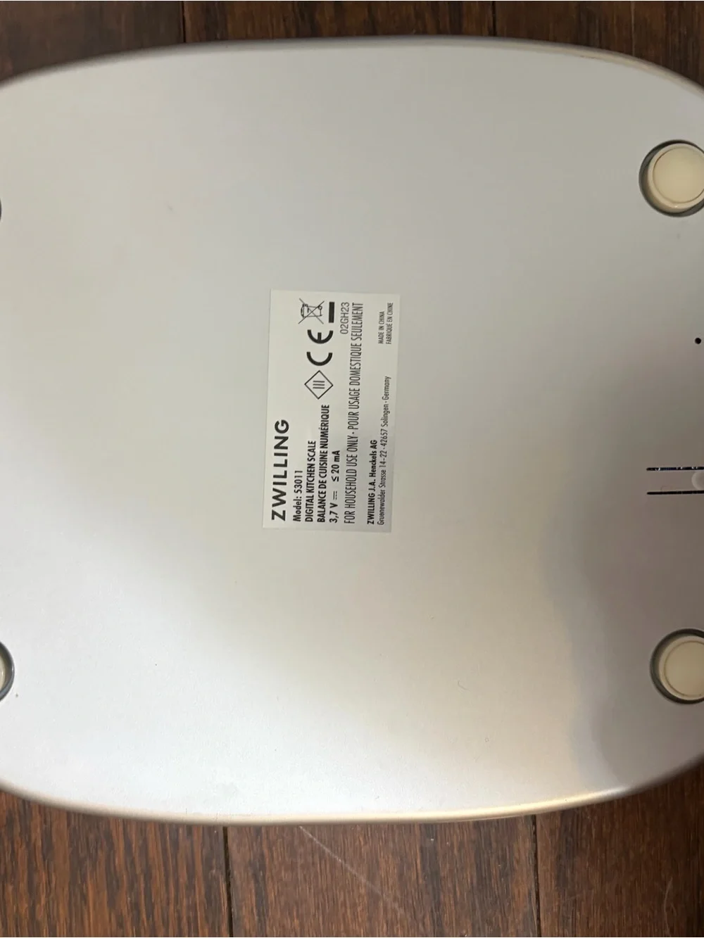 Zwilling White Kitchen Scale